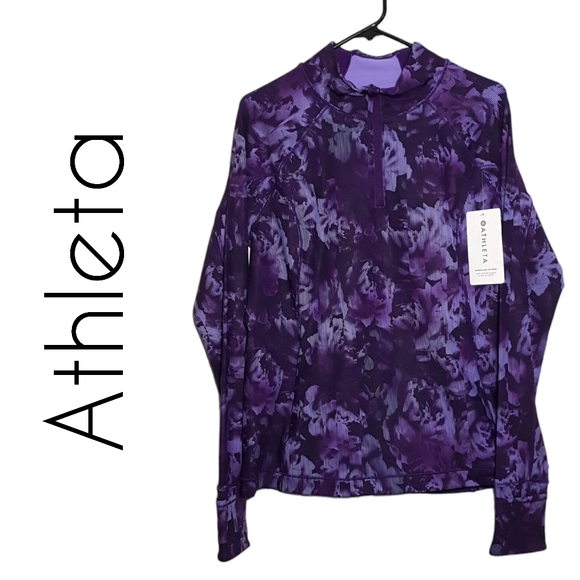 Athleta Jackets & Blazers - Athleta rainer half zip print long sleeve size large NEW 983840